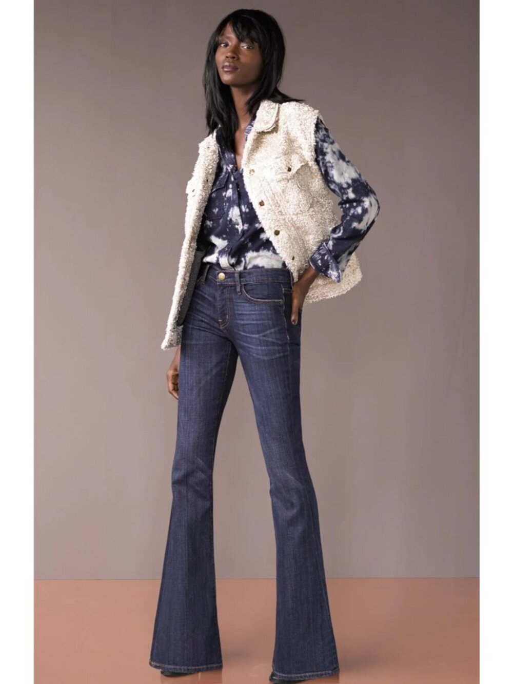 CURRENT/ELLIOT 1970's Y2K The Low Rise Bell Slim Annees Flare Jeans 26 - Picture 2 of 8